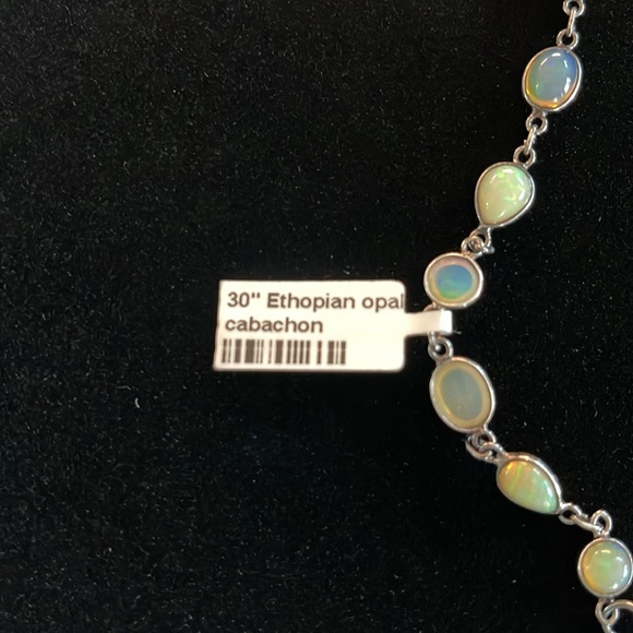 Ethiopian Opal necklace one of a kind necklace in 925 sterling silver 30” long. - Picture 12 of 13